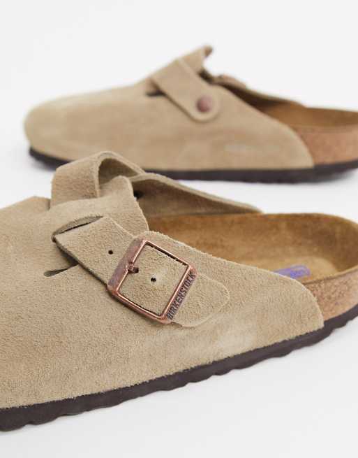 Birkenstock boston mules in taupe suede ASOS