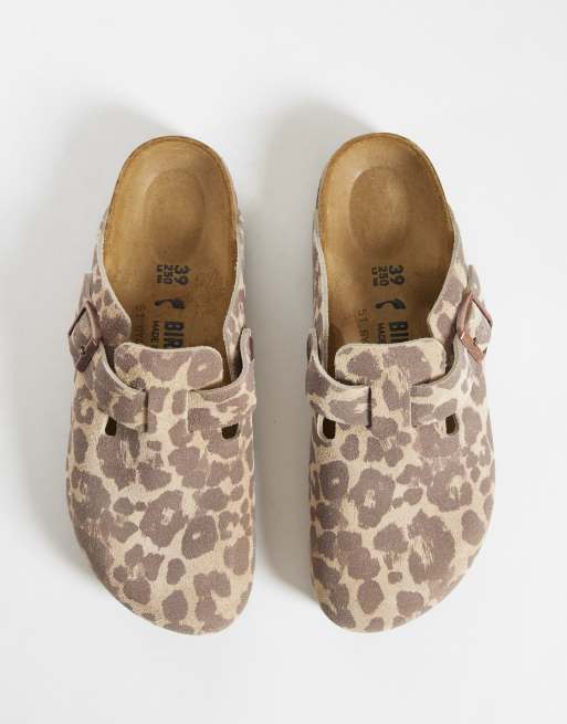 Birkenstock Boston narrow fit clogs in leopard print, 2 of 4