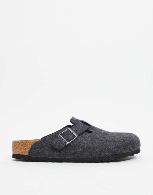 Birkenstock – Boston – Pantoletten aus grauem Filz | ASOS