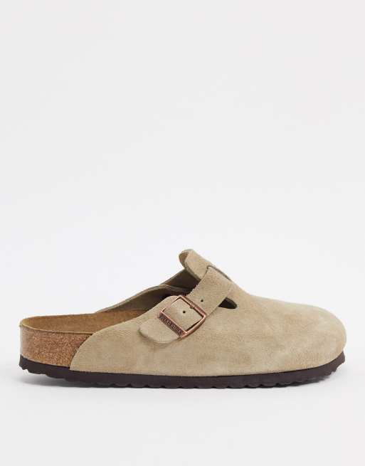 Birkenstock – Boston – Pantoletten aus Wildleder in Taupe, 4 von 4