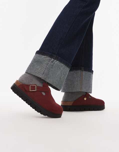 Birkenstock Boston Papillio chunky clog in zinfandel red - view 1