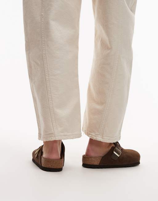 Birkenstock Boston regular-fit gevlochten suède clogs in carafe, 4 van 4