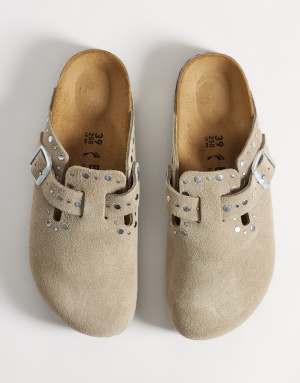 Birkenstock Boston Rivet clogs in taupe