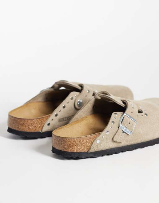 Birkenstock Boston Rivet clogs in taupe, 2 of 4