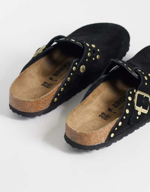 Birkenstock Boston Rivet suede clogs in black, 4 of 4