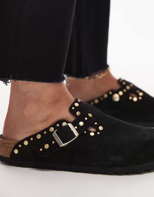 Birkenstock - Boston - Sabots cloutés en daim - Noir, 2 de 4