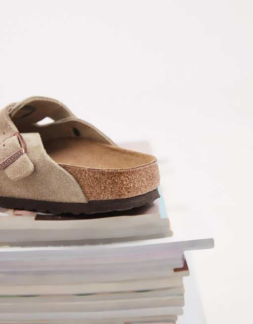 Birkenstock Boston sabots en daim taupe, 4 de 5