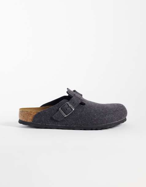 Birkenstock Boston sabots en laine en Anthrazit - view 1