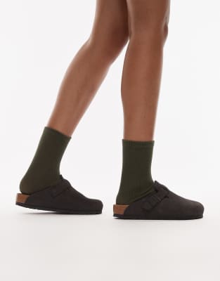 Birkenstock - Boston - Sabots unisexes en daim - Gris