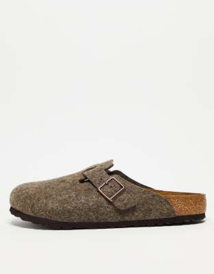 Birkenstock - Boston - Sabots unisexes en laine - Marron cacao