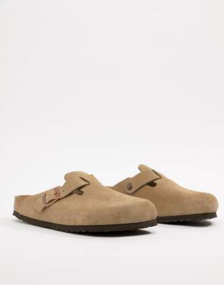 Birkenstock Birkenstock Boston SFB mules in taupe suede-Neutral