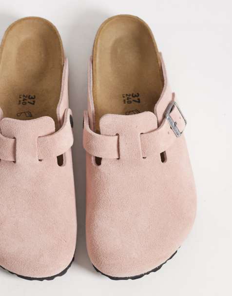 Birkenstock Boston suède clog in roze klei - view 1