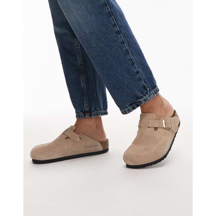 Birkenstock Boston suede clog in sandcastle ASOS