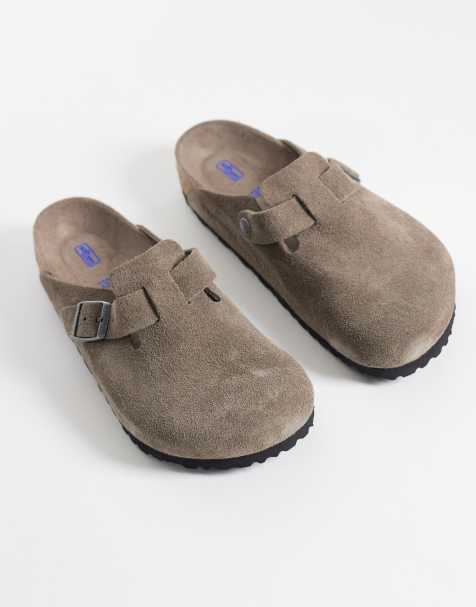 Birkenstock Boston suède clogs in betongrijs - view 1