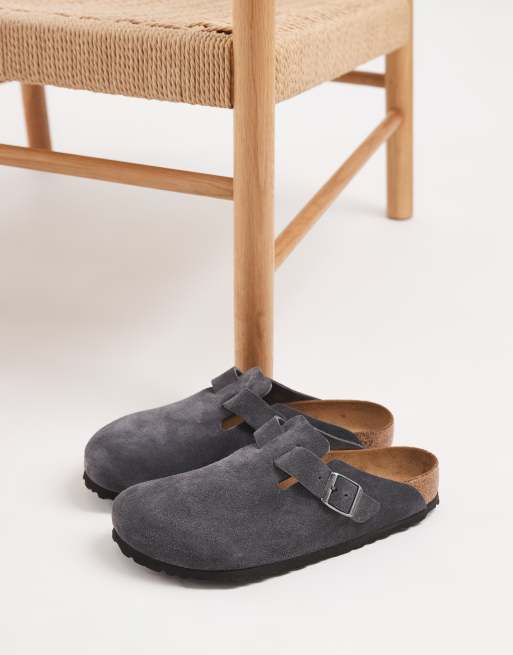 Birkenstock Boston suede clogs in charcoal, 5 of 5
