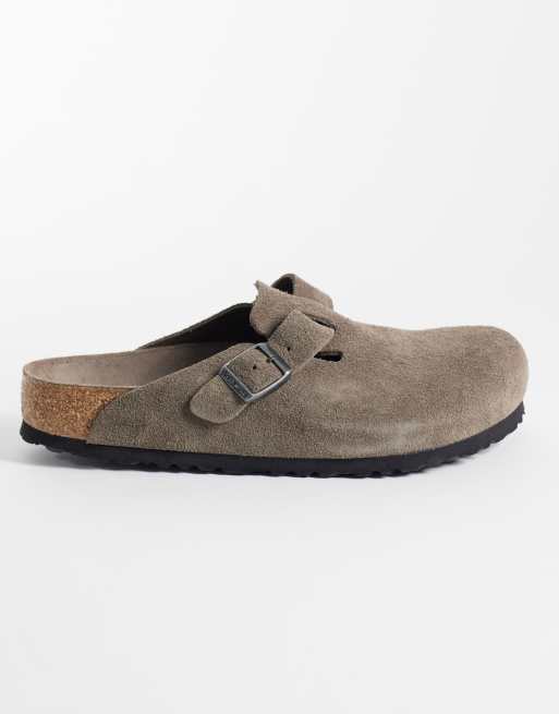 Birkenstock Boston suede clogs in concrete grey, 2 of 4
