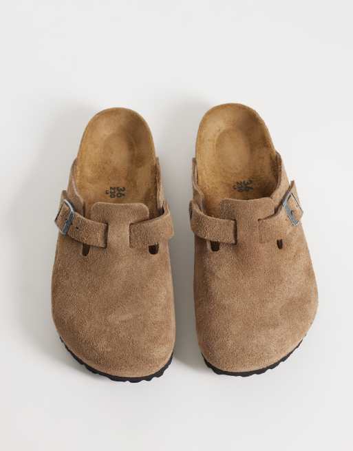 Birkenstock Boston suede clogs in dark tea, 2 of 5