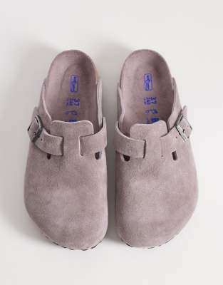  Boston suede clogs in faded purple