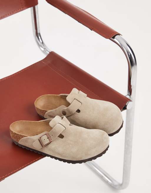 Birkenstock Boston suede clogs in taupe, 2 of 5