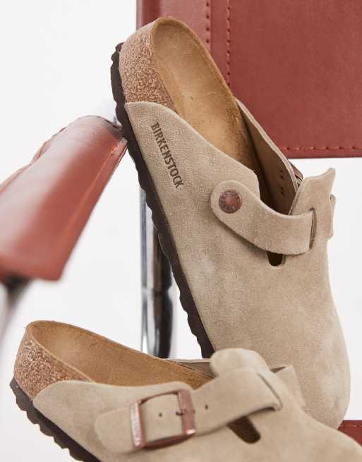 Birkenstock Boston suede clogs in taupe, 3 of 5