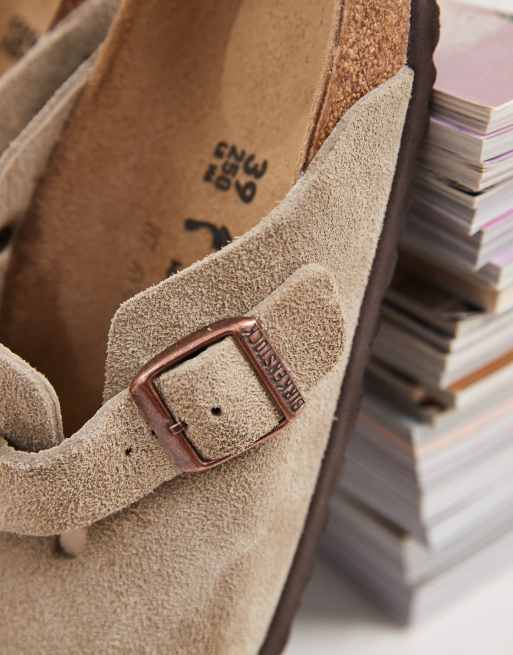 Birkenstock Boston suede clogs in taupe , 2 of 5