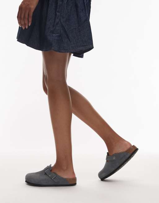 Birkenstock – Boston – Szare zamszowe chodaki, 2 z 4