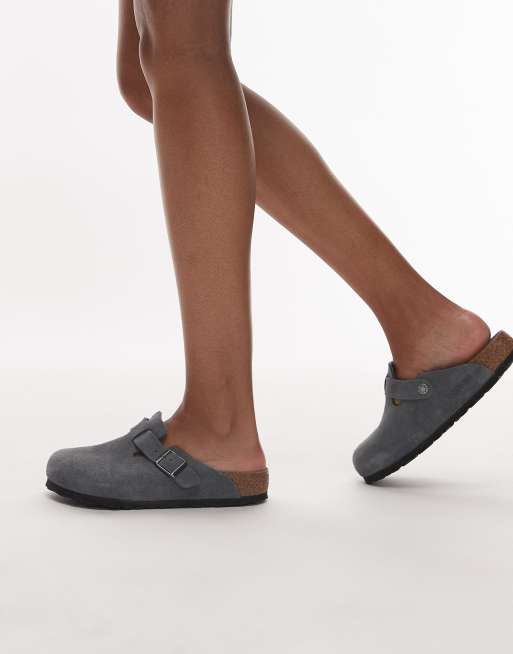 Birkenstock – Boston – Szare zamszowe chodaki, 4 z 4