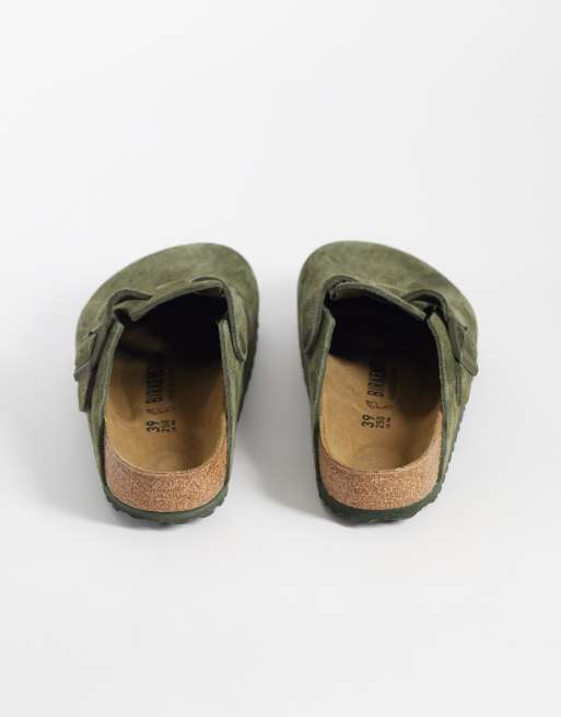 Birkenstock - Boston - Uniseks klompen van suède in thijmgroen, 4 van 4