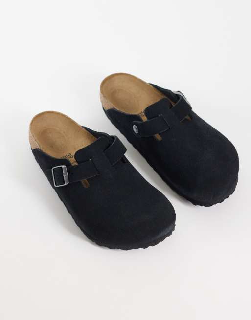 Birkenstock – Boston – Unisex – Svarta tofflor i mocka, 2 av 4