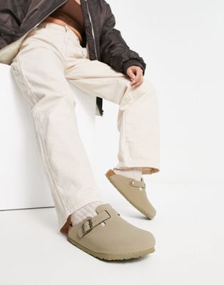 Birkenstock - Boston - Vegan Friendly Clogs in Khaki Green - ASOS