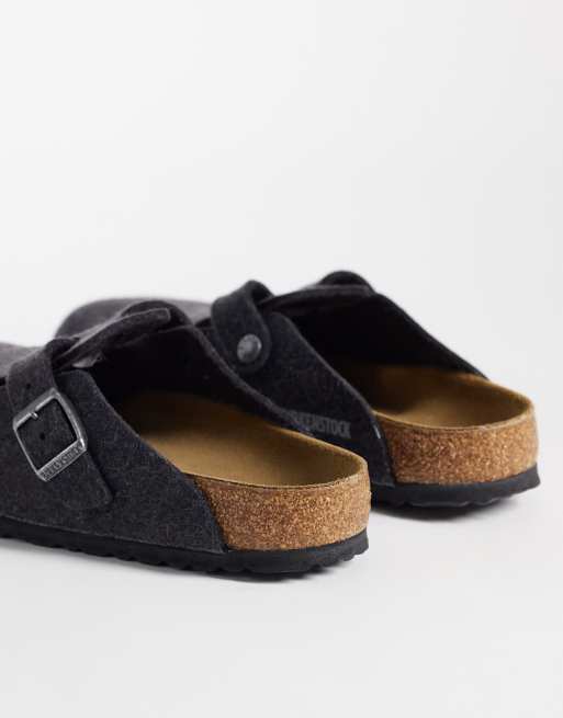 Birkenstock Boston wollen clogs in antraciet, 2 van 4