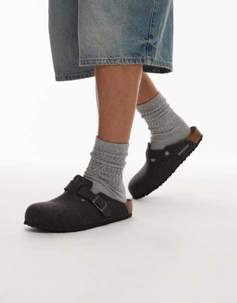 Birkenstock boston wool clog in anthracite - view 1