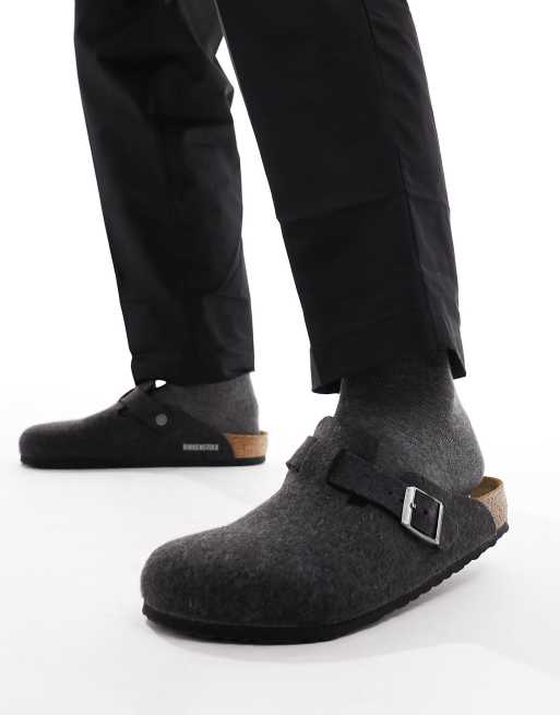  Birkenstock Boston wooly clogs in antracite grey