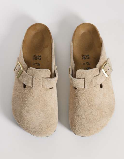 Birkenstock - Boston - Zoccoli in camoscio color sabbia , 2 di 4