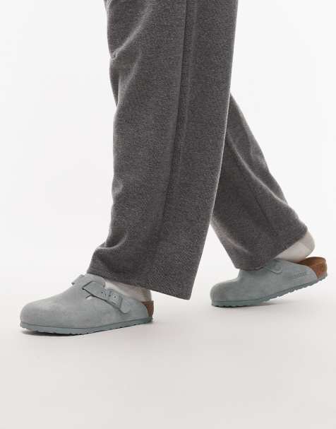Birkenstock - Boston - Zoccoli in camoscio color salvia pura - view 1