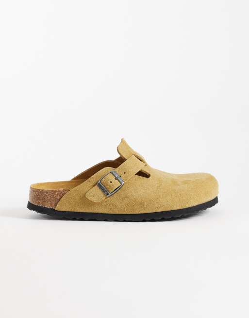 Birkenstock - Boston - Zoccoli in camoscio marrone sughero, 3 di 4