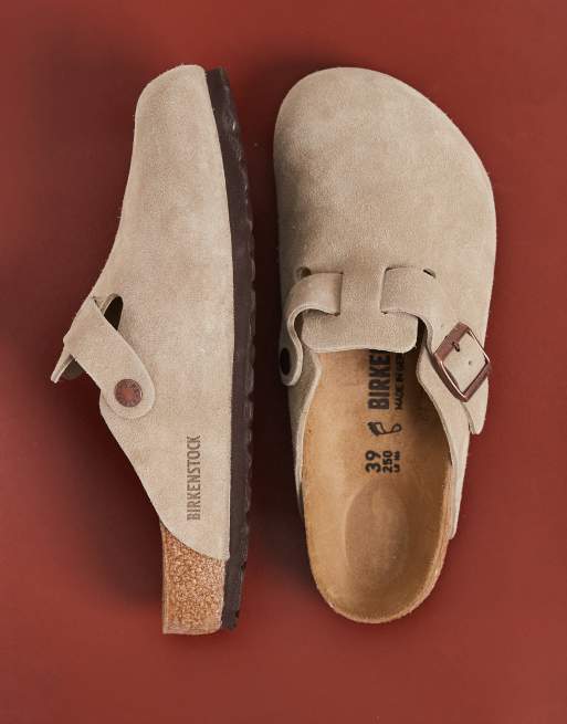 Birkenstock - Boston - Zoccoli scamosciati color tortora