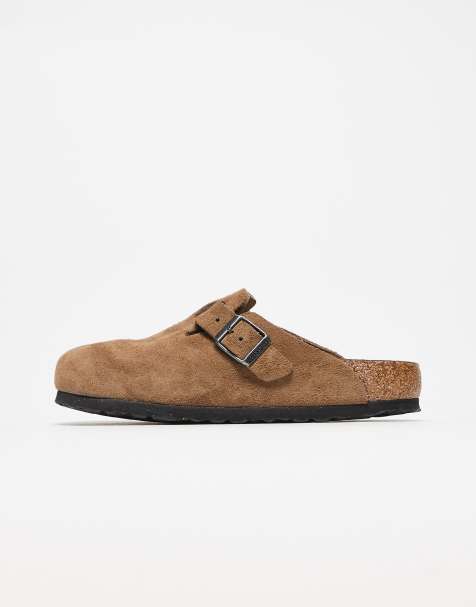 Birkenstock - Boston - Zoccoli unisex in camoscio color tè scuro - view 1