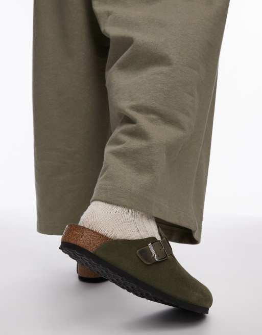 Birkenstock - Boston - Zoccolo in camoscio color verde timo, 4 di 4