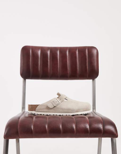 Birkenstock - Boston - Zuecos blanco ostra de ante, 2 de 5