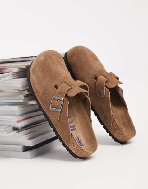 Birkenstock - Boston - Zuecos marrón té oscuro de ante - view 1