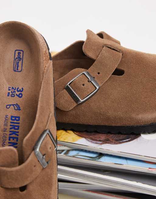 Birkenstock - Boston - Zuecos marrón té oscuro de ante, 3 de 5
