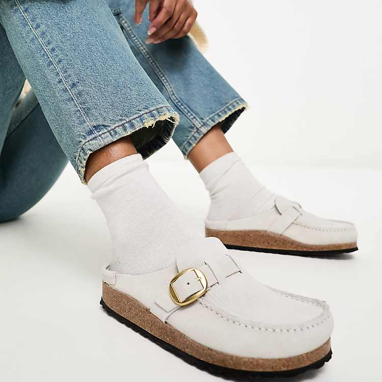 Birkenstock Buckley mules in white corduroy suede | Cheap Birkenstock Buckley mules in white corduroy suede | Cheap