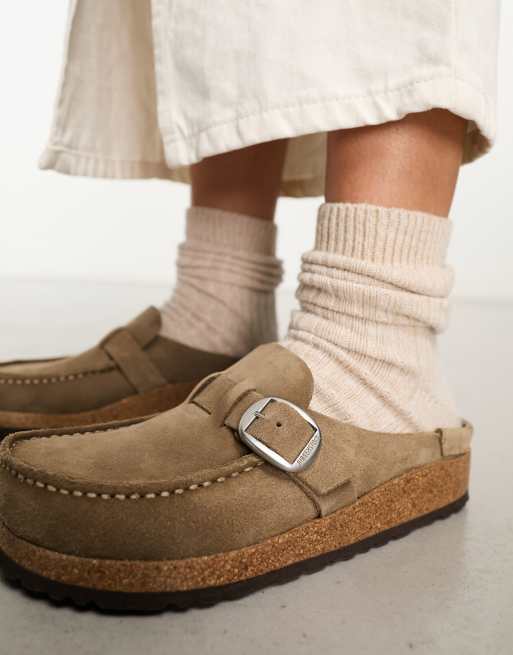 Birkenstock Buckley Sabot in camoscio marrone talpa