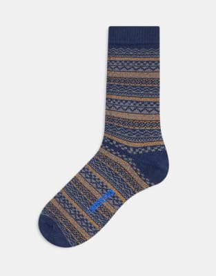 Birkenstock - Chaussettes en coton à motifs - Marine-Bleu marine