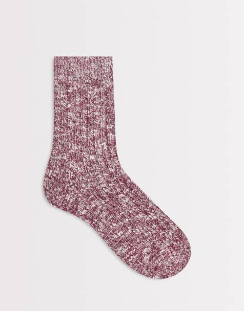 Birkenstock - Chaussettes en coton effet flammé - Rouge - view 1