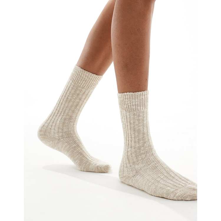 Birkenstock Chaussettes en coton pour femme effet flamme Beige ClassicfuncenterShops