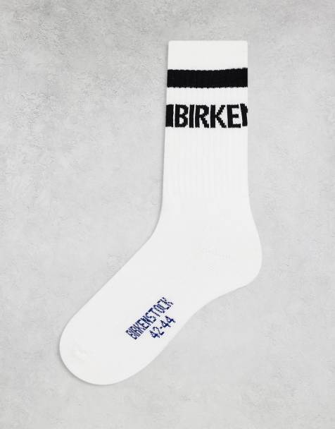 Birkenstock cotton crew stripe socks in white/black - view 1