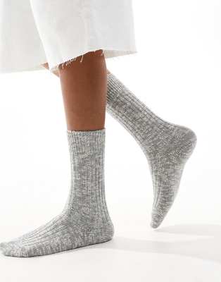 Birkenstock - Cotton Slub - Melierte Damensocken aus Baumwolle in Grau