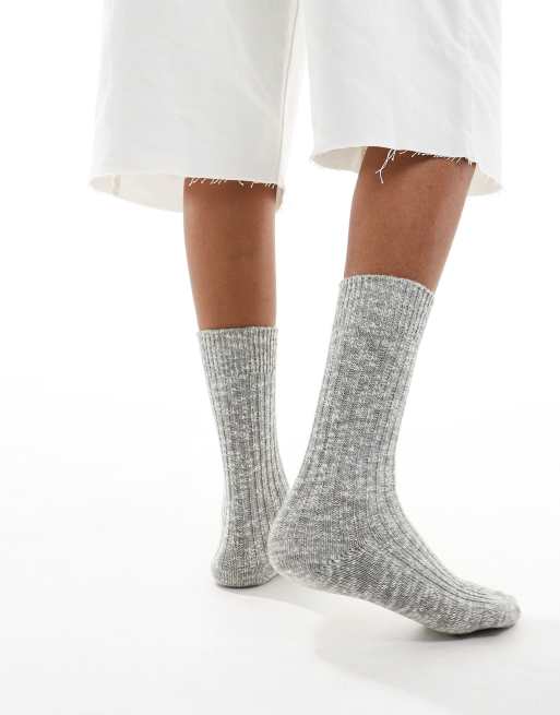 Birkenstock – Cotton Slub – Melierte Damensocken aus Baumwolle in Grau, 3 von 4